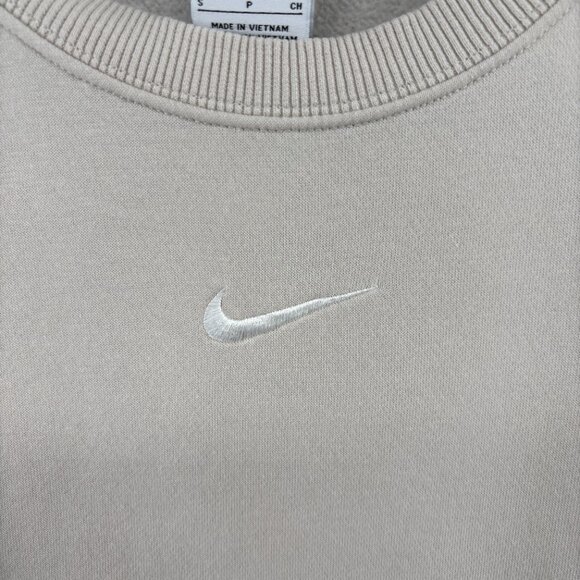Nike Phoenix Fleece Oversized Crewneck Sweatshirt Light Orewood Center Swoosh S - Picture 4 of 16